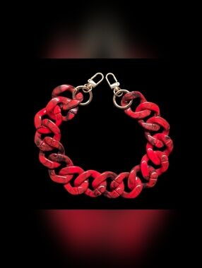 Bold Red Chunky Chain Link Bag Chain